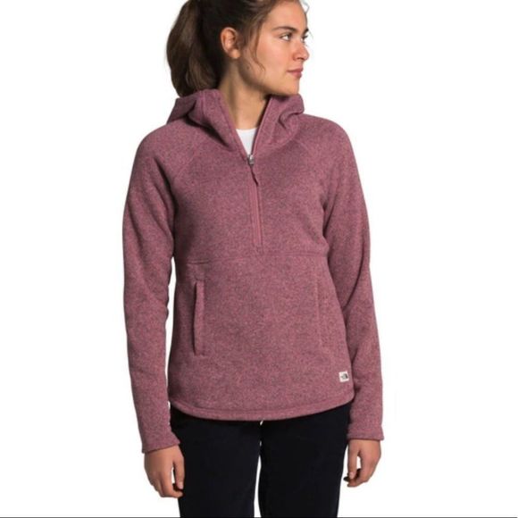 The North Face Tops - The North Face Crescent Hooded Pullover Pink Heathered Rose Size XL